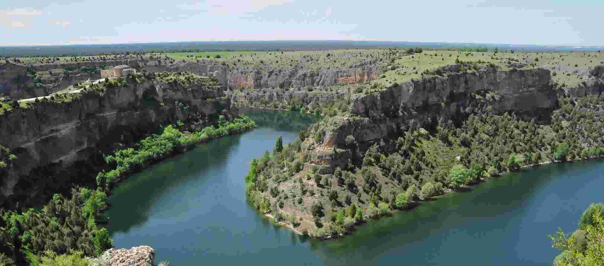 Duraton Canyon panorama with san frutos chapel in the background