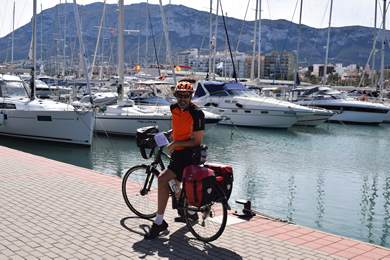 cycling along the waterfront in Denia